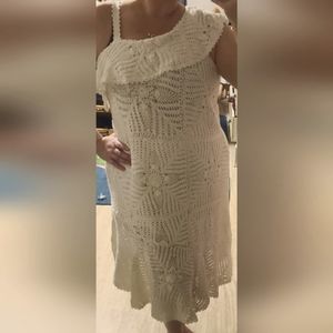 White Crochet Dress women's Size 20